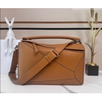New Cheap Loewe Large Puzzle Edge bag in soft grained calfskin 052446 Canyon Brown 2026
