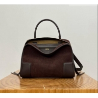 Shop Cheap Loewe Medium Amazona 180 Bag in Suede 81003 Dark Chestnut Brown 2026