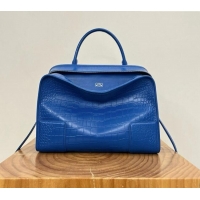 Top Design Loewe Large Amazona 180 Bag in Crocodile Pattern Calfskin 81005 Royal Blue 2026