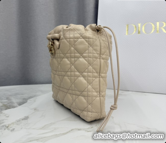 Good Product Dior Adiorable Mini Bucket Bag in Cannage Lambskin S2611 Beige 2026