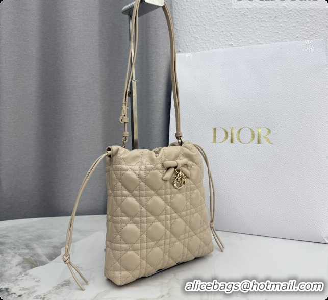 Good Product Dior Adiorable Mini Bucket Bag in Cannage Lambskin S2611 Beige 2026