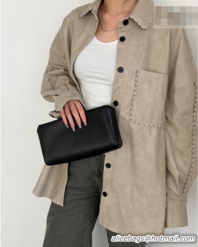 Top Quality The Row Squared Compact Clutch Bag in Nappa Leather 8858 Black 2026