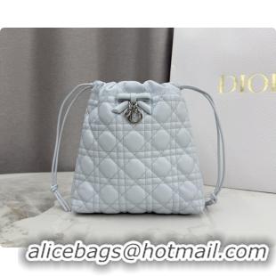 Low Price Dior Adiorable Mini Bucket Bag in Cannage Lambskin S2611 Ice Blue 2026