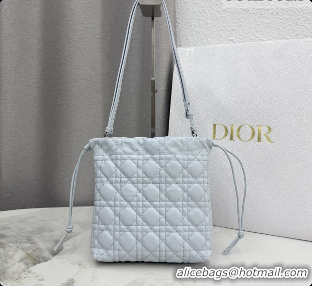 Low Price Dior Adiorable Mini Bucket Bag in Cannage Lambskin S2611 Ice Blue 2026
