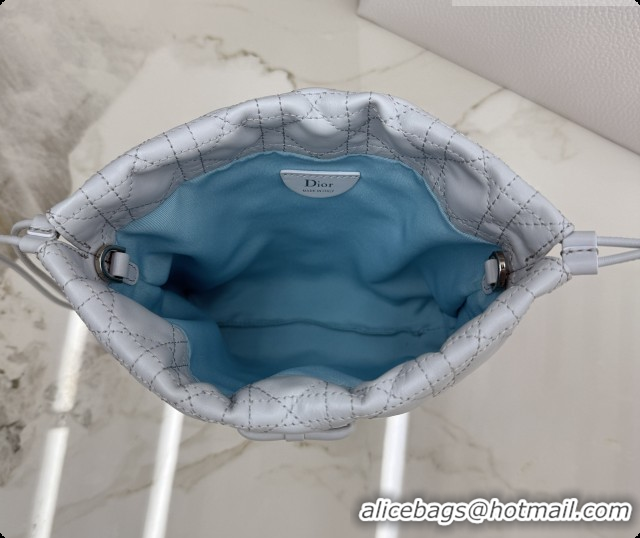 Low Price Dior Adiorable Mini Bucket Bag in Cannage Lambskin S2611 Ice Blue 2026