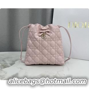 Best Luxury Dior Adiorable Mini Bucket Bag in Cannage Lambskin S2611 Soupir Pink 2026