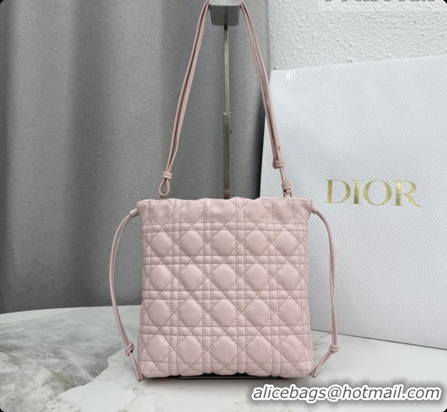 Best Luxury Dior Adiorable Mini Bucket Bag in Cannage Lambskin S2611 Soupir Pink 2026