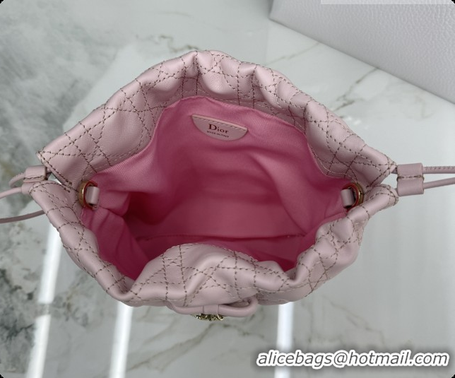 Best Luxury Dior Adiorable Mini Bucket Bag in Cannage Lambskin S2611 Soupir Pink 2026