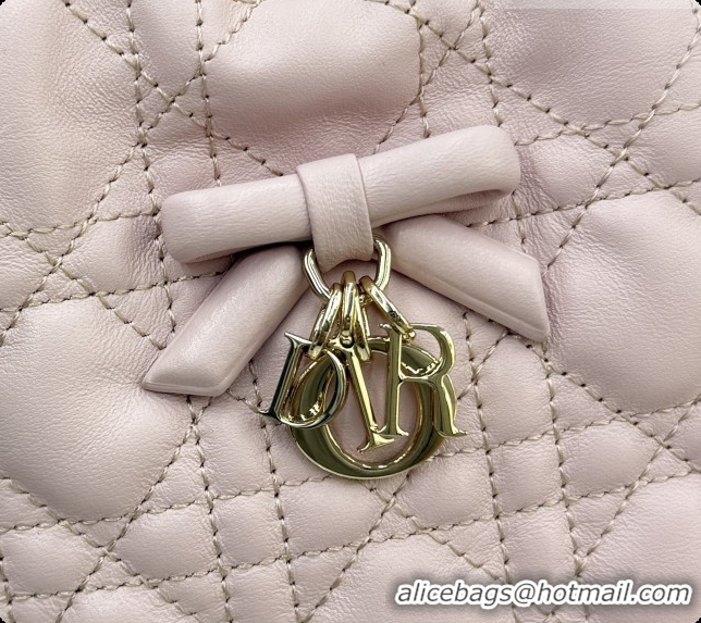 Best Luxury Dior Adiorable Mini Bucket Bag in Cannage Lambskin S2611 Soupir Pink 2026