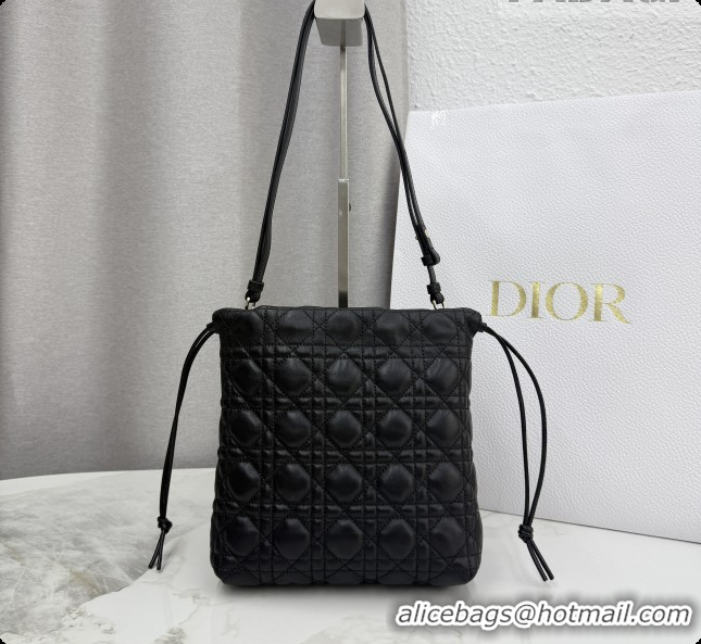 Grade Design Dior Adiorable Mini Bucket Bag in Cannage Lambskin S2611 Black 2026