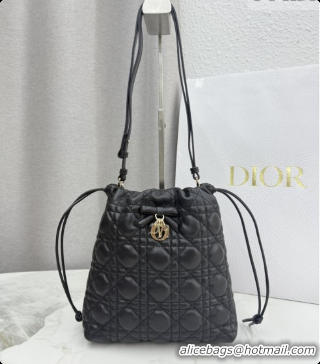 Grade Design Dior Adiorable Mini Bucket Bag in Cannage Lambskin S2611 Black 2026
