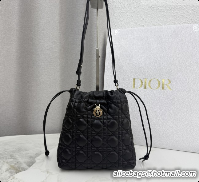 Grade Design Dior Adiorable Mini Bucket Bag in Cannage Lambskin S2611 Black 2026