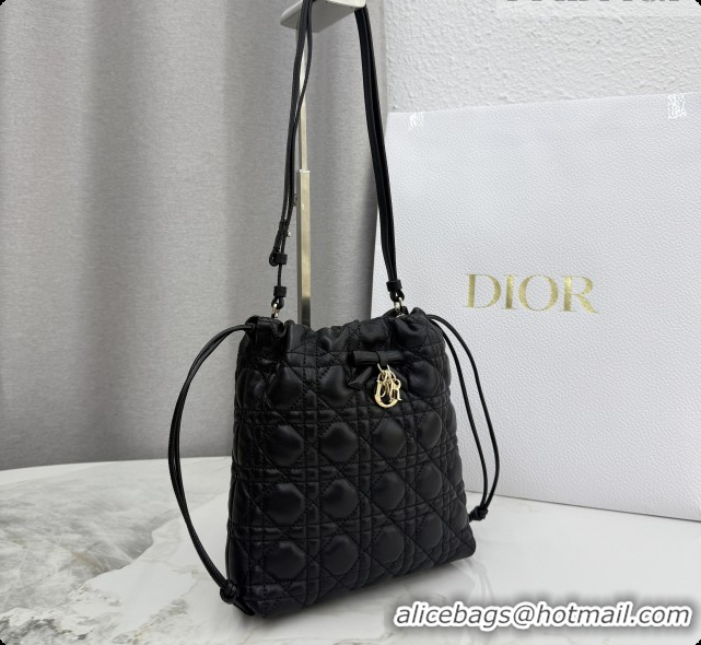 Grade Design Dior Adiorable Mini Bucket Bag in Cannage Lambskin S2611 Black 2026