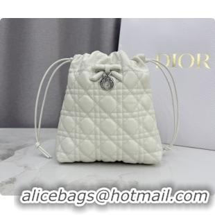 Reasonable Price Dior Adiorable Mini Bucket Bag in Cannage Lambskin S2611 White 2026
