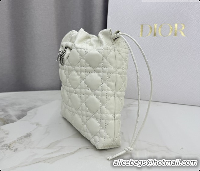Reasonable Price Dior Adiorable Mini Bucket Bag in Cannage Lambskin S2611 White 2026