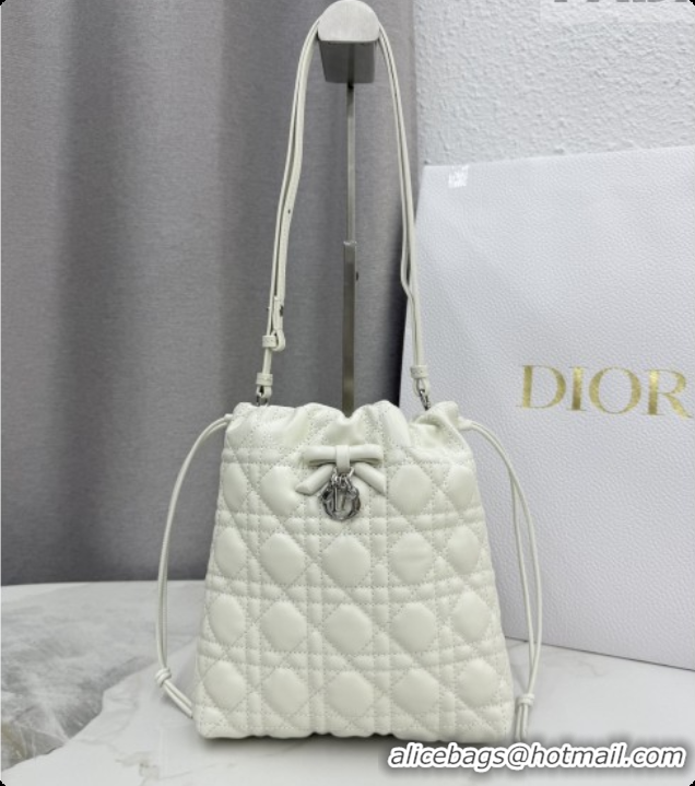 Reasonable Price Dior Adiorable Mini Bucket Bag in Cannage Lambskin S2611 White 2026
