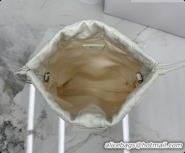 Reasonable Price Dior Adiorable Mini Bucket Bag in Cannage Lambskin S2611 White 2026