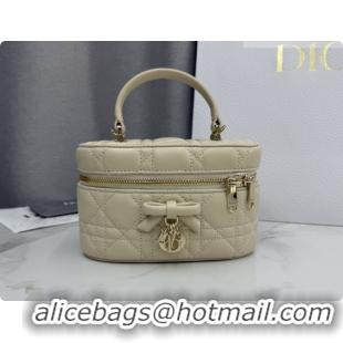 Good Quality Dior Mini Vanity Bag in Cannage Lambskin S2603 Beige 2026