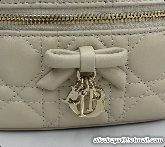 Good Quality Dior Mini Vanity Bag in Cannage Lambskin S2603 Beige 2026