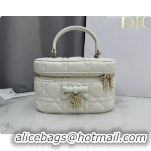 Unique Grade Dior Mini Vanity Bag in Cannage Lambskin S2603 White 2026
