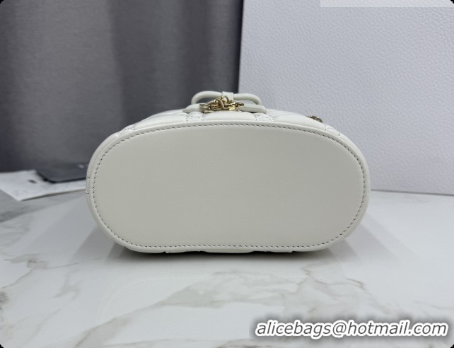 Unique Grade Dior Mini Vanity Bag in Cannage Lambskin S2603 White 2026