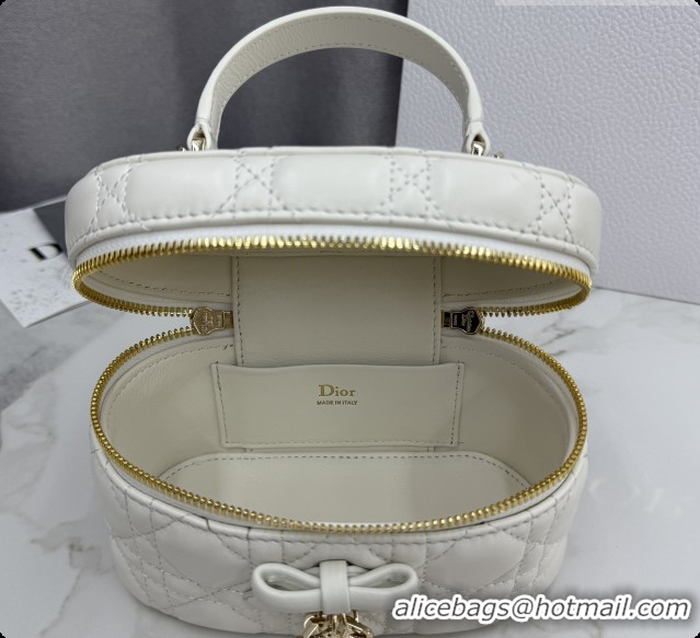 Unique Grade Dior Mini Vanity Bag in Cannage Lambskin S2603 White 2026