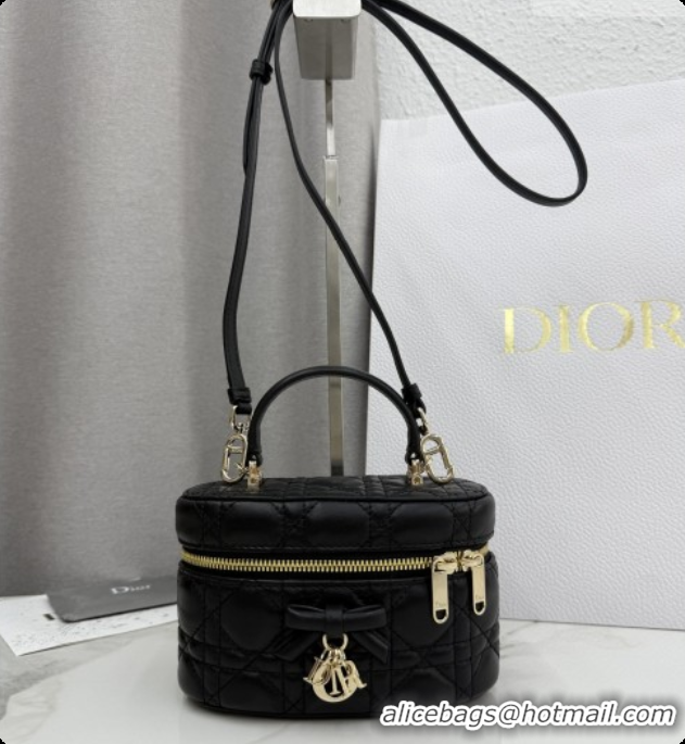 Super Quality Dior Mini Vanity Bag in Cannage Lambskin S2603 Black 2026