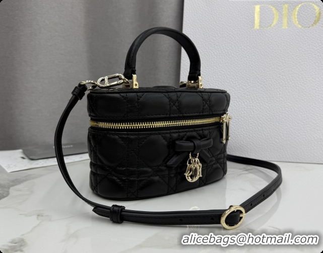 Super Quality Dior Mini Vanity Bag in Cannage Lambskin S2603 Black 2026