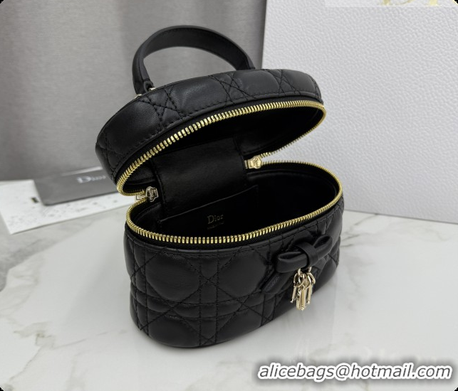 Super Quality Dior Mini Vanity Bag in Cannage Lambskin S2603 Black 2026