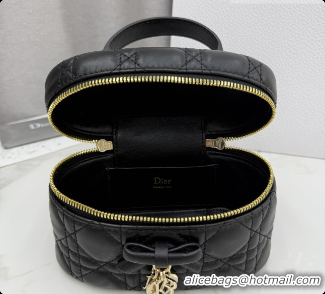 Super Quality Dior Mini Vanity Bag in Cannage Lambskin S2603 Black 2026