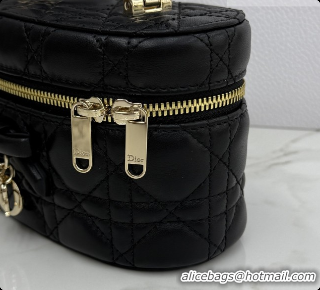 Super Quality Dior Mini Vanity Bag in Cannage Lambskin S2603 Black 2026