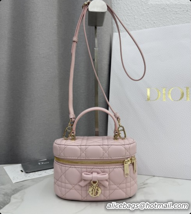 Unique Style Dior Mini Vanity Bag in Cannage Lambskin S2603 Rose Soupir Pink 2026