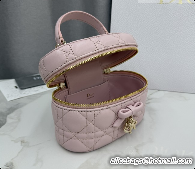 Unique Style Dior Mini Vanity Bag in Cannage Lambskin S2603 Rose Soupir Pink 2026