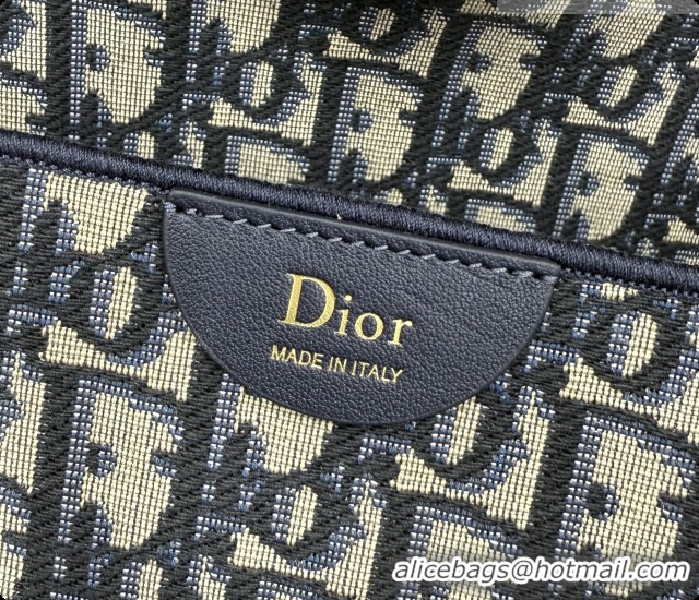 Shop Duplicate Dior Medium Dior Promenade Shopping Bag with Bow in Blue Dior Oblique Jacquard 2026 M1410