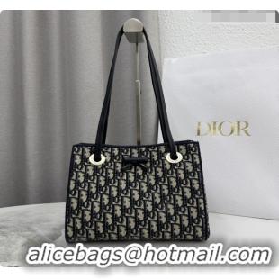 Top Quality Dior Small Dior Promenade Shopping Bag with Bow in Blue Dior Oblique Jacquard 2026 M1410 