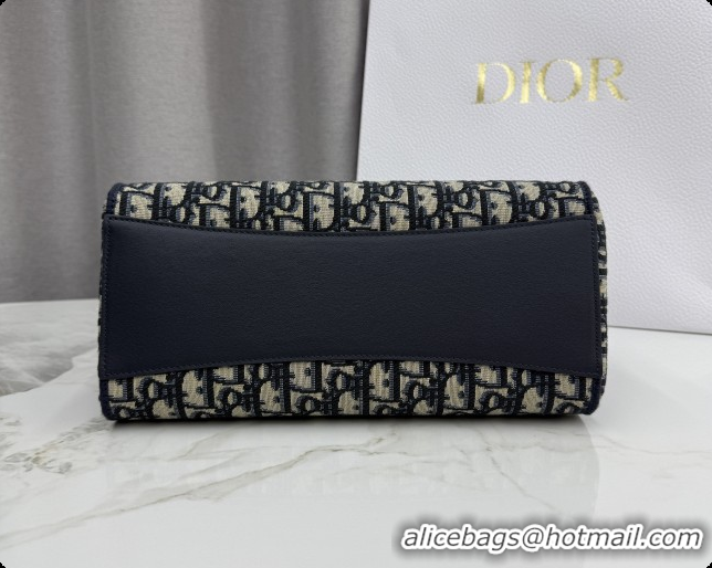 Top Quality Dior Small Dior Promenade Shopping Bag with Bow in Blue Dior Oblique Jacquard 2026 M1410 