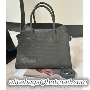 Grade Price The Row Margaux 12 Tote Bag in Samanta Crocodile Embossed Leather 8818 Grey 2026