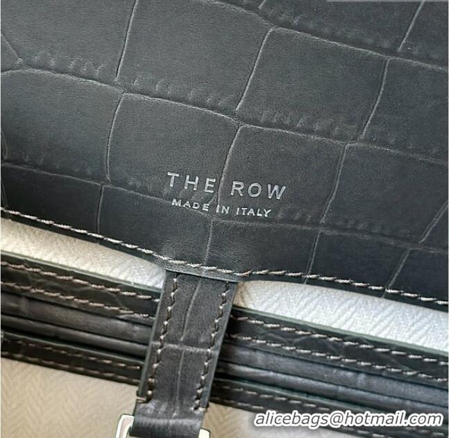 Grade Price The Row Margaux 12 Tote Bag in Samanta Crocodile Embossed Leather 8818 Grey 2026