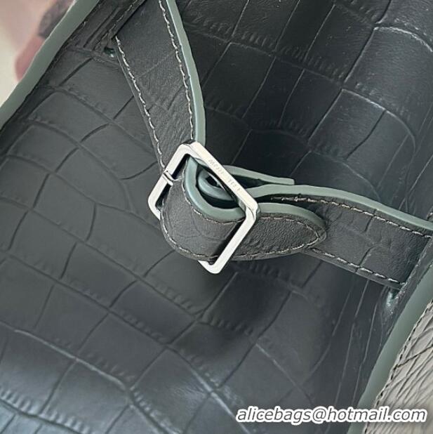 Grade Price The Row Margaux 12 Tote Bag in Samanta Crocodile Embossed Leather 8818 Grey 2026