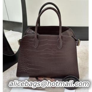 Best Product The Row Margaux 12 Tote Bag in Samanta Crocodile Embossed Leather 8818 Dark Brown 2026