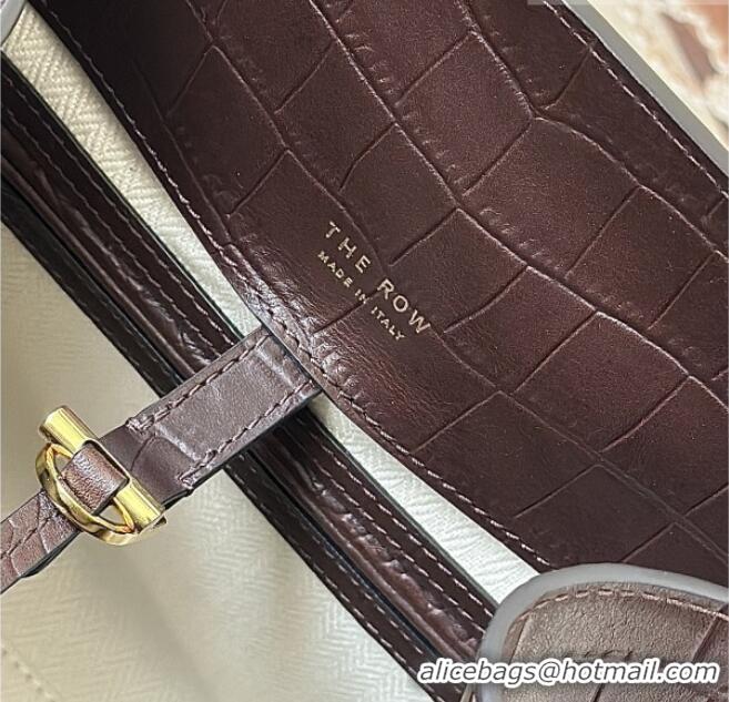 Best Product The Row Margaux 12 Tote Bag in Samanta Crocodile Embossed Leather 8818 Dark Brown 2026