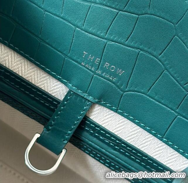 Inexpensive The Row Margaux 12 Tote Bag in Samanta Crocodile Embossed Leather 8818 Green 2026