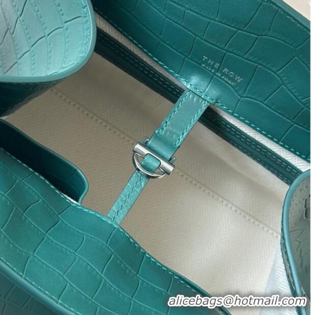 Inexpensive The Row Margaux 12 Tote Bag in Samanta Crocodile Embossed Leather 8818 Green 2026