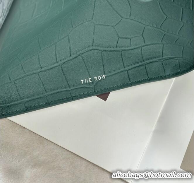 Inexpensive The Row Margaux 12 Tote Bag in Samanta Crocodile Embossed Leather 8818 Green 2026