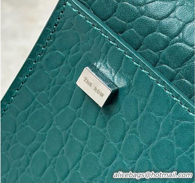 Inexpensive The Row Margaux 12 Tote Bag in Samanta Crocodile Embossed Leather 8818 Green 2026