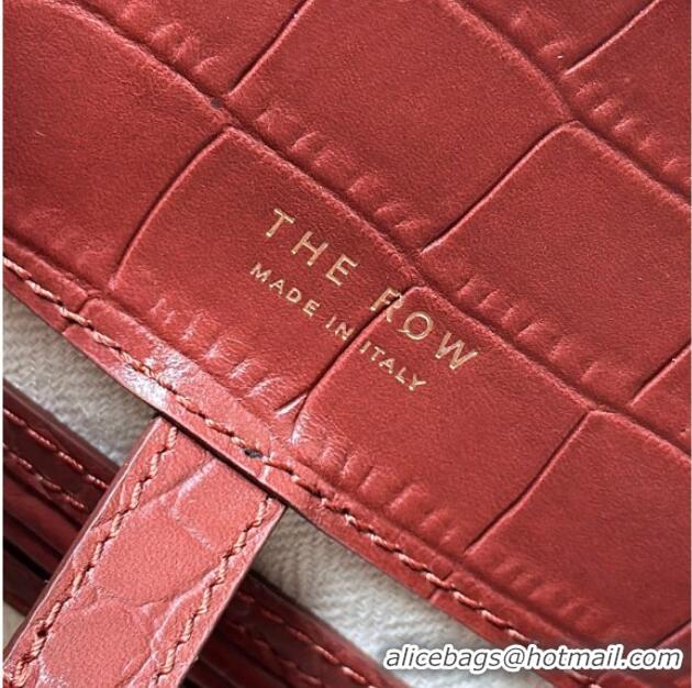 Grade Quality The Row Margaux 12 Tote Bag in Samanta Crocodile Embossed Leather 8818 Burgundy 2026