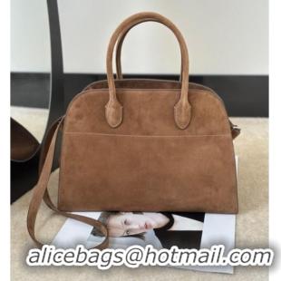 Big Discount The Row Margaux 12 Tote Bag in Suede 8818M Light Brown 2026 