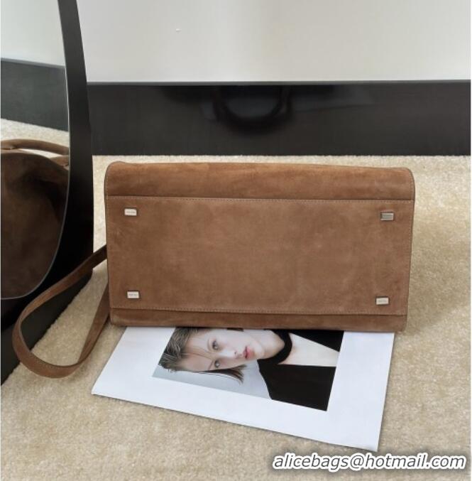 Big Discount The Row Margaux 12 Tote Bag in Suede 8818M Light Brown 2026 