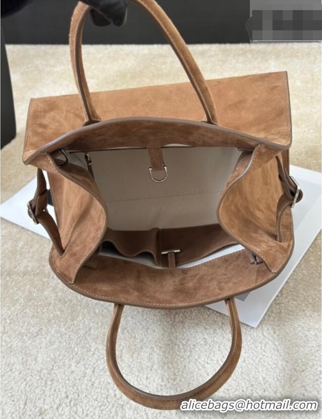 Big Discount The Row Margaux 12 Tote Bag in Suede 8818M Light Brown 2026 