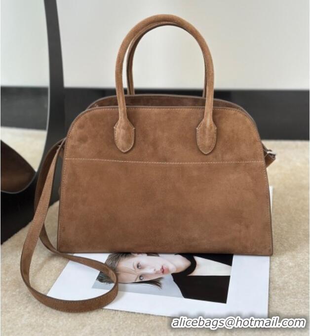 Big Discount The Row Margaux 12 Tote Bag in Suede 8818M Light Brown 2026 